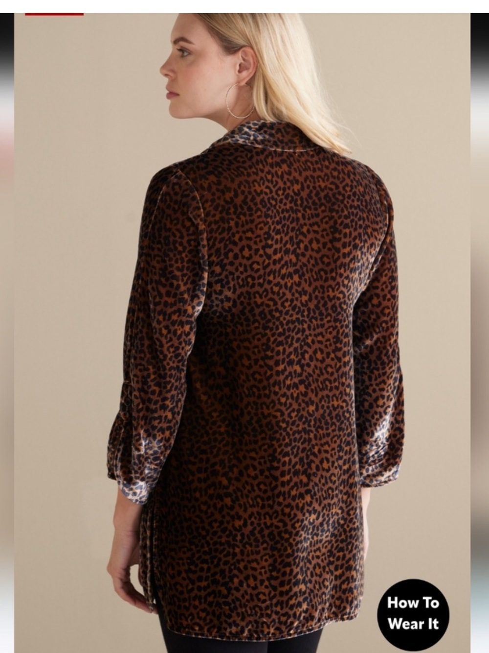 Soft Surroundings Icon Silk
Velvet Poets Leopard Cheetah Tunic Shirt Blouse - Picture 5 of 13